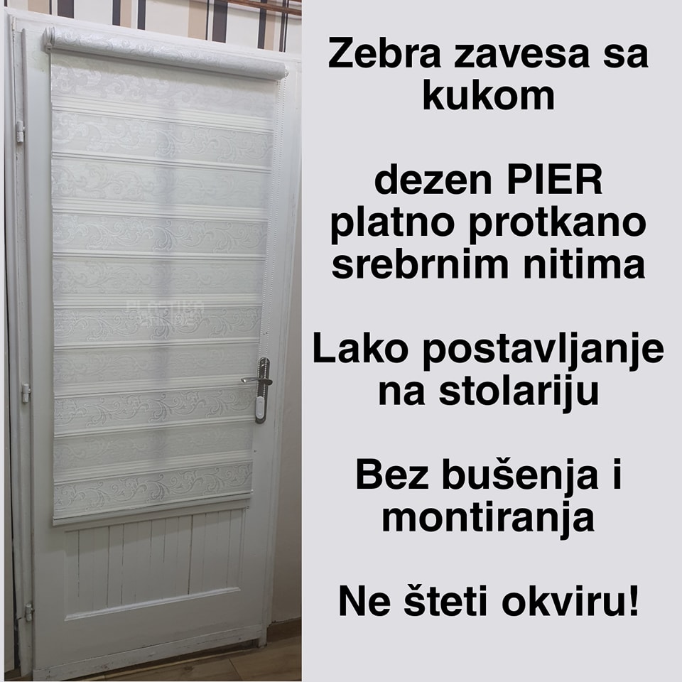 ZEBRA ZAVESA SA KUKICAMA DEZEN pier zebra zavese sa kukom, zebra zavese koje se kace na prozor, plastika online zebra zavese