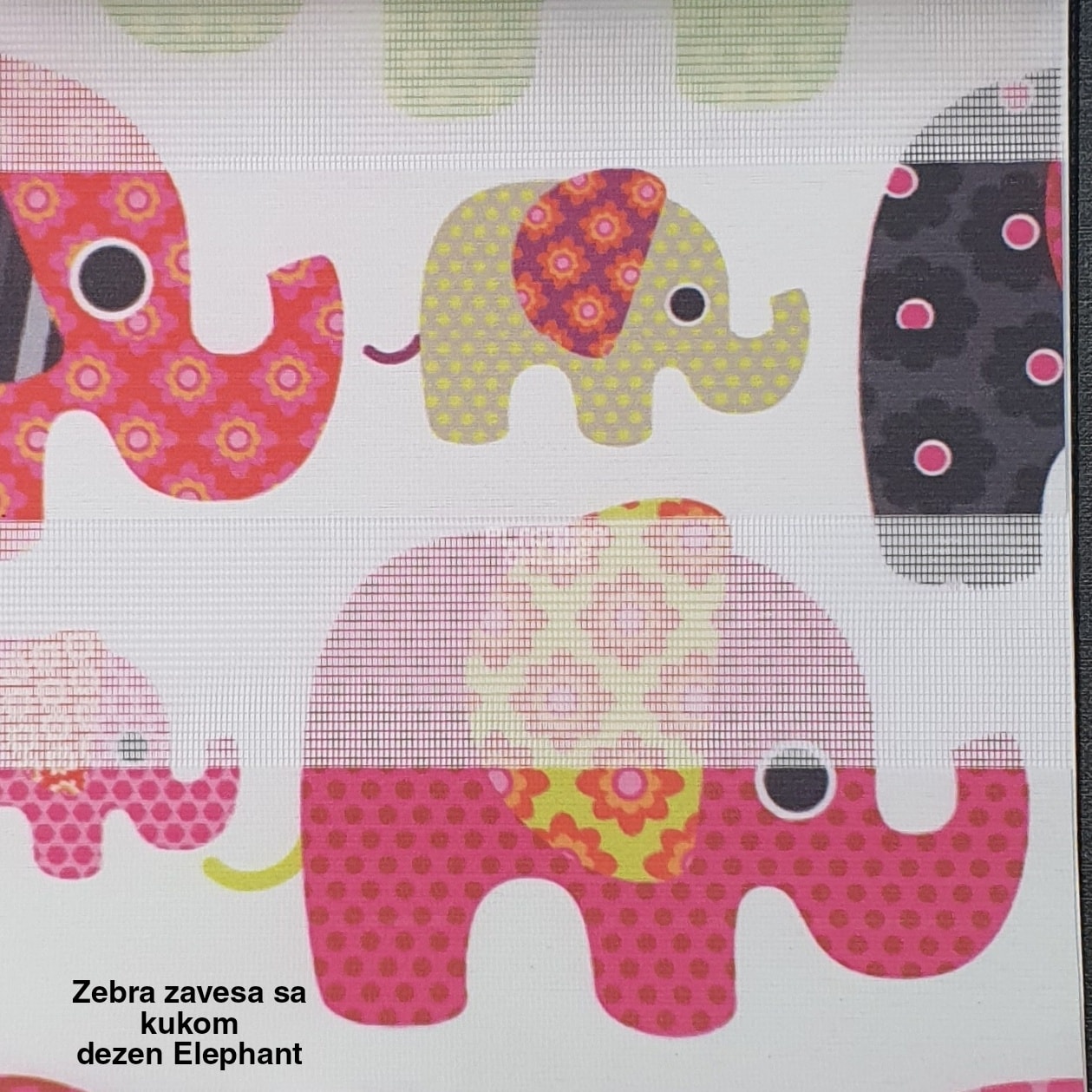 Zebra zavese sa kukicama dezen elephant