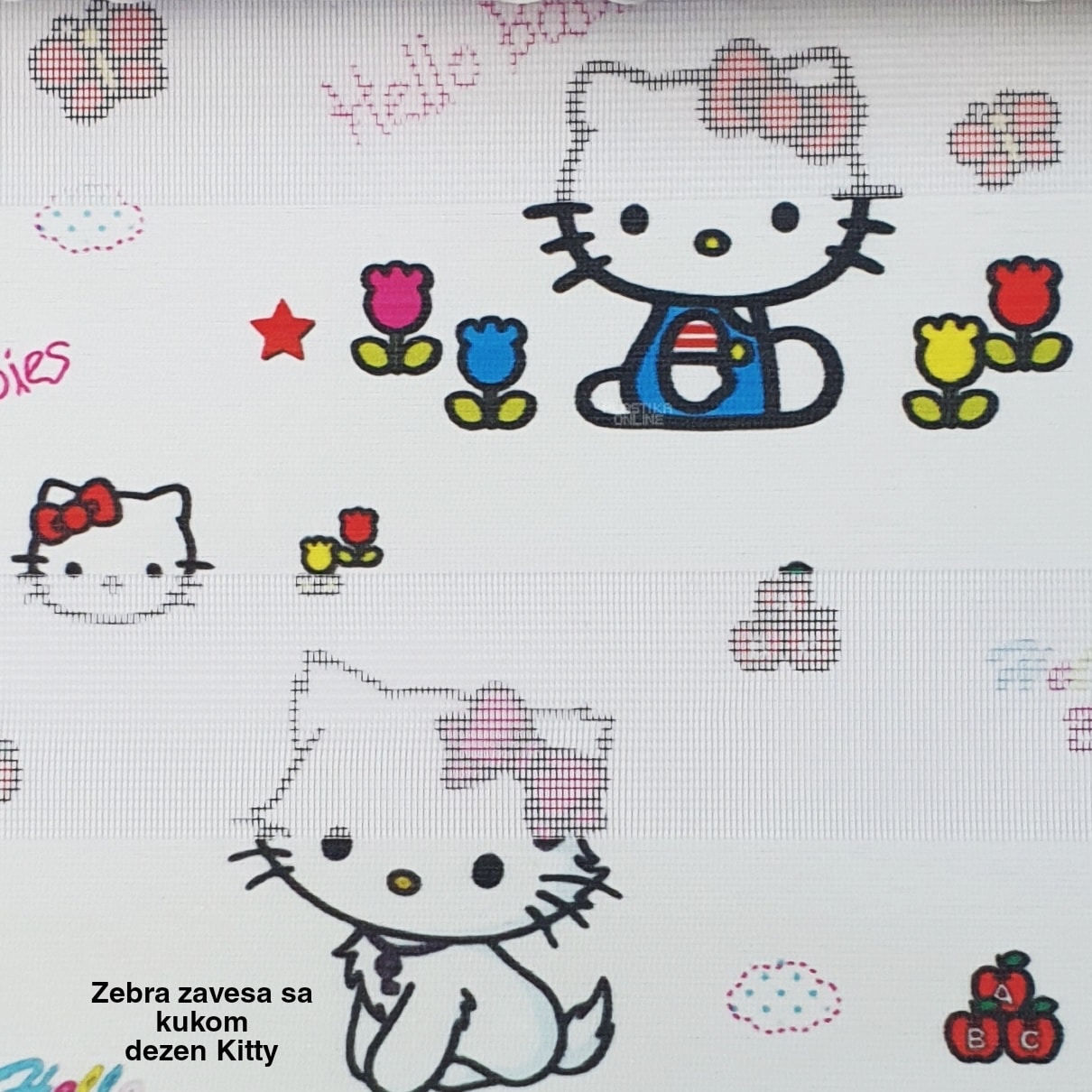 Zebra zavese sa kukicama dezen kitty