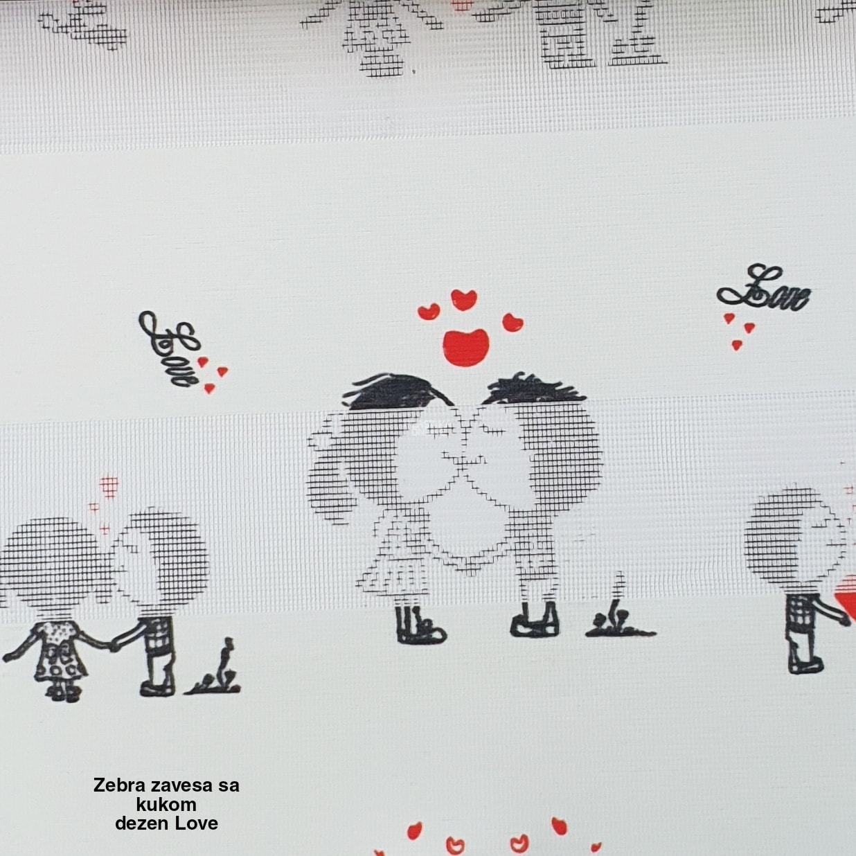 Zebra zavese sa kukicama dezen love